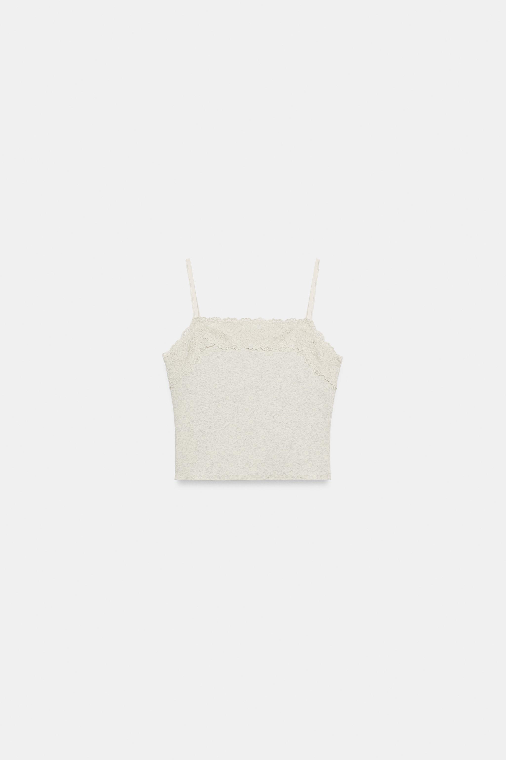 TOP À BRETELLES EN DENTELLE